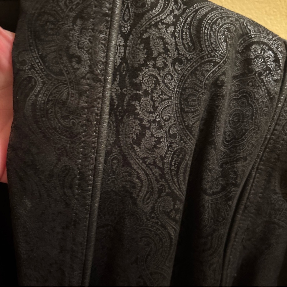 Vintage 1980’s G-III Black Leather Paisley Design Jacket Size 1X - Picture 3 of 11